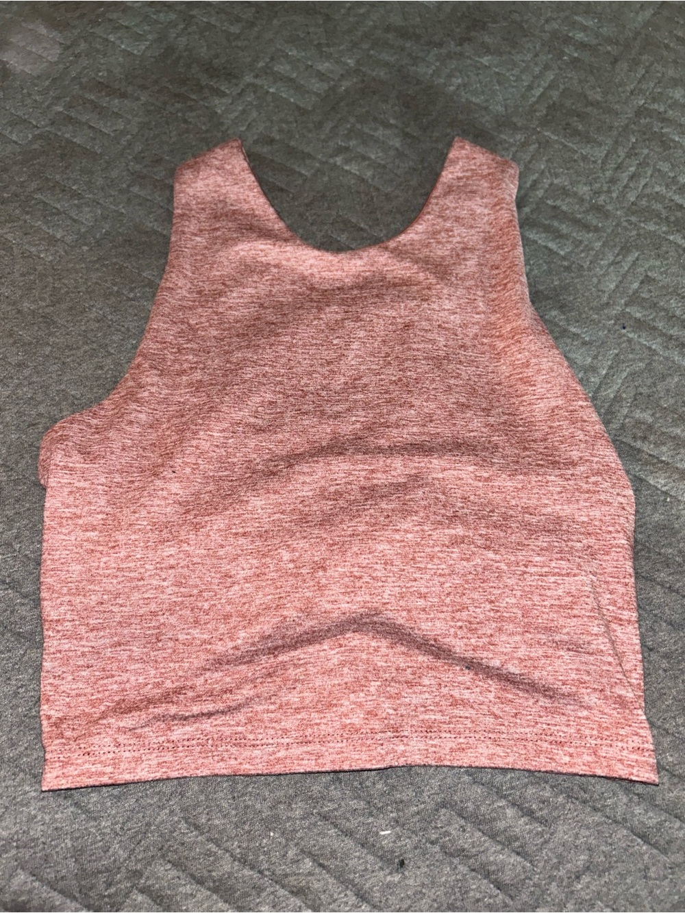Heathered Rose Crop Tank Top - Sleeveless Workout Tank